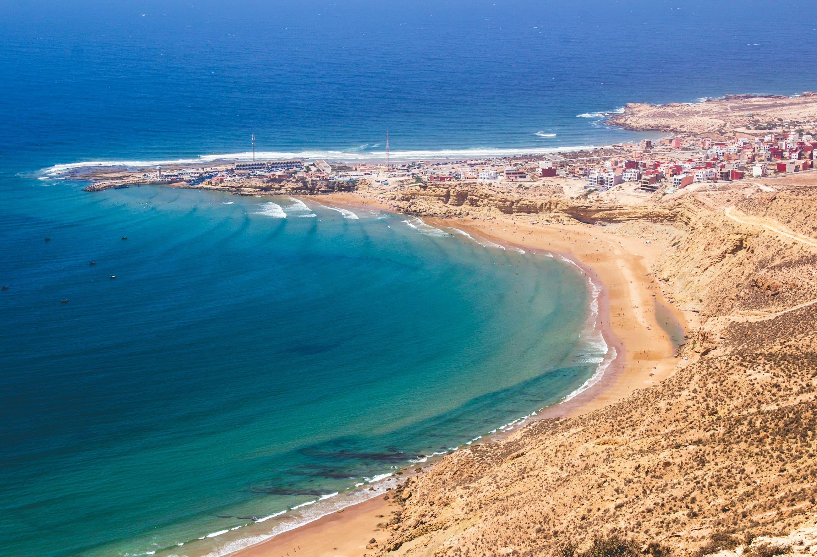 Vue panoramique de la plage d'Agadir